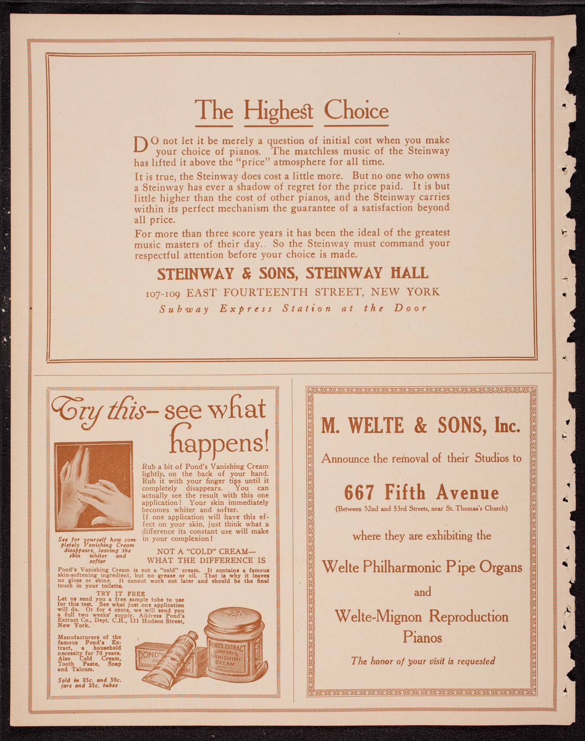 New York Philharmonic, November 26, 1916, program page 4