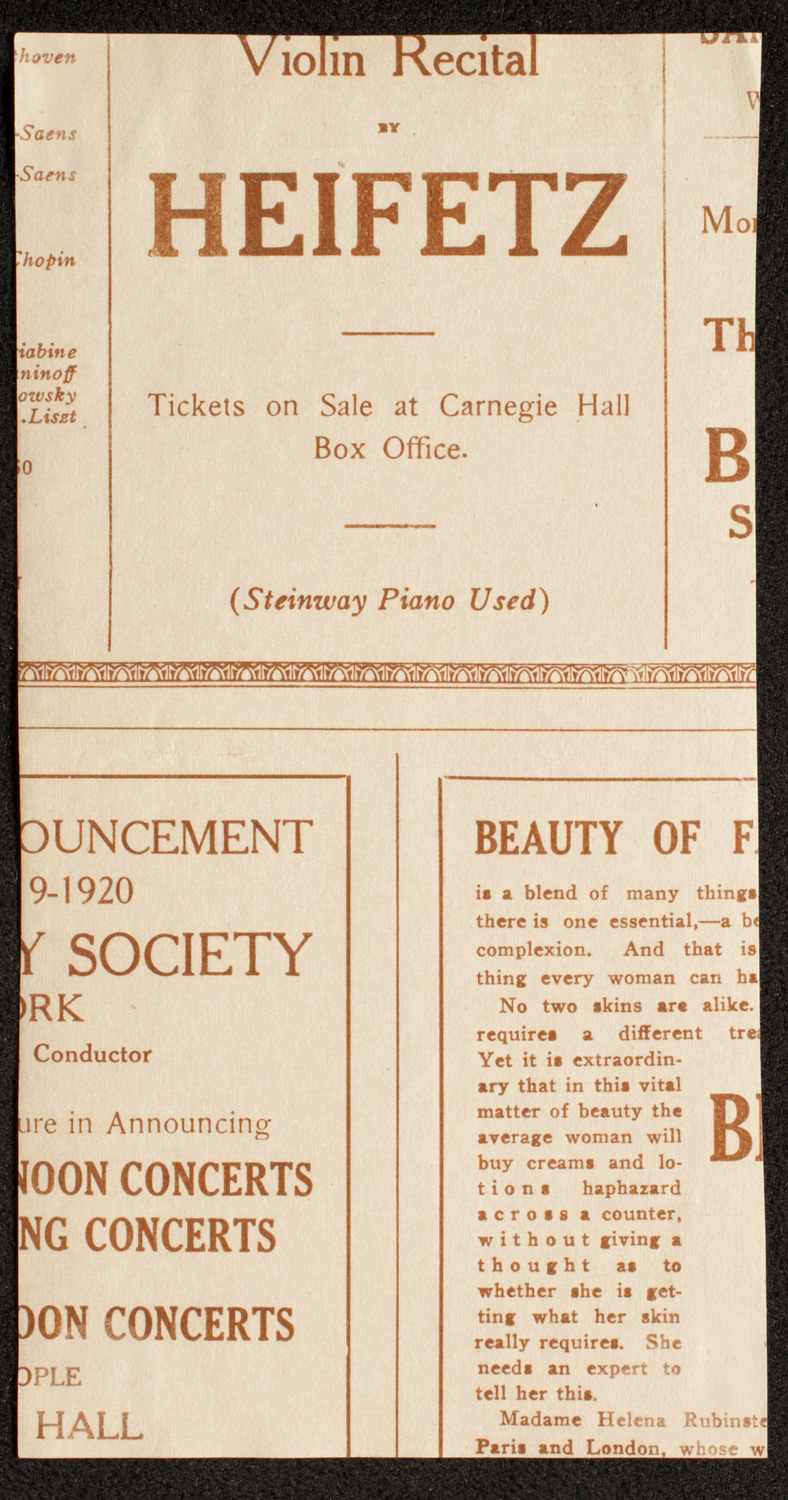 Peace Festival Concert, March 15, 1919, program page 4