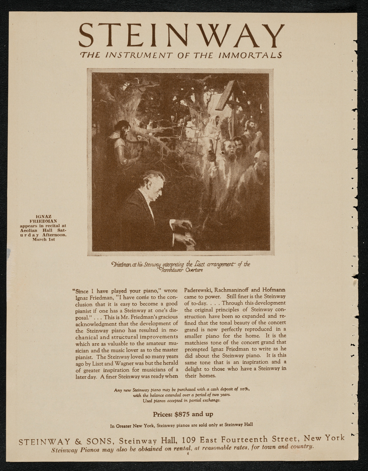 New York Symphony Orchestra, February 29, 1924, program page 4