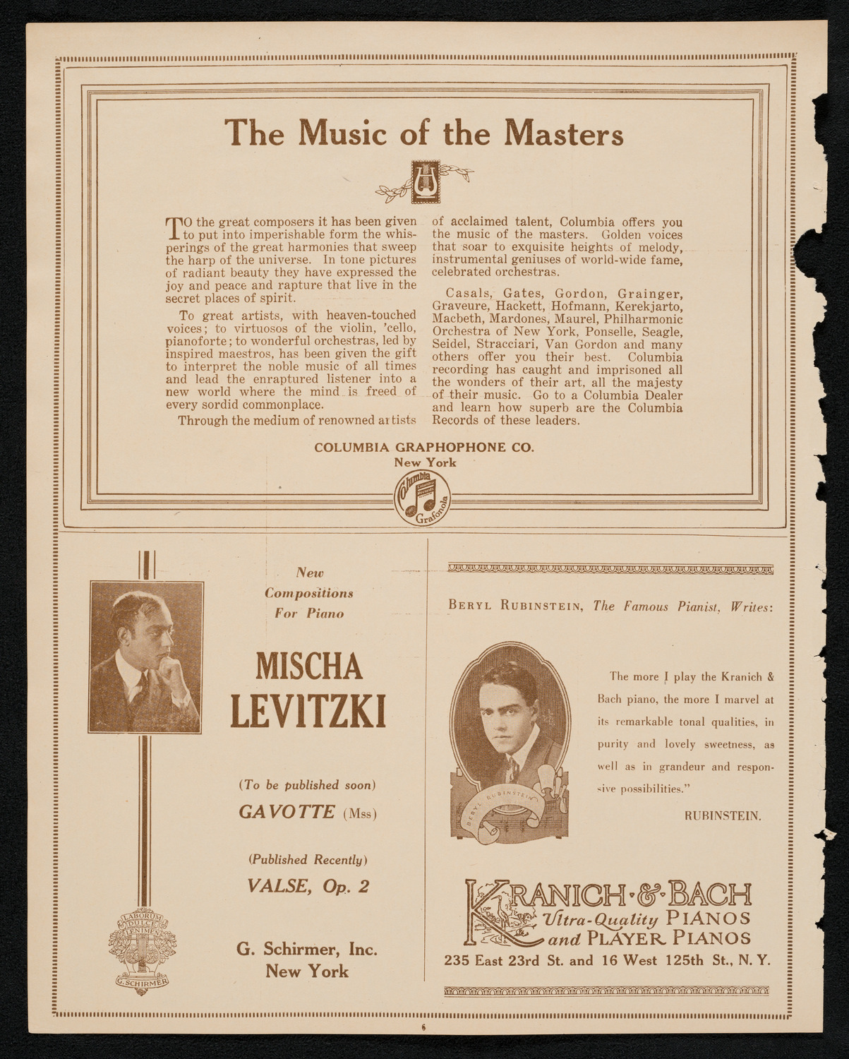 New York Symphony Orchestra, January 26, 1923, program page 6