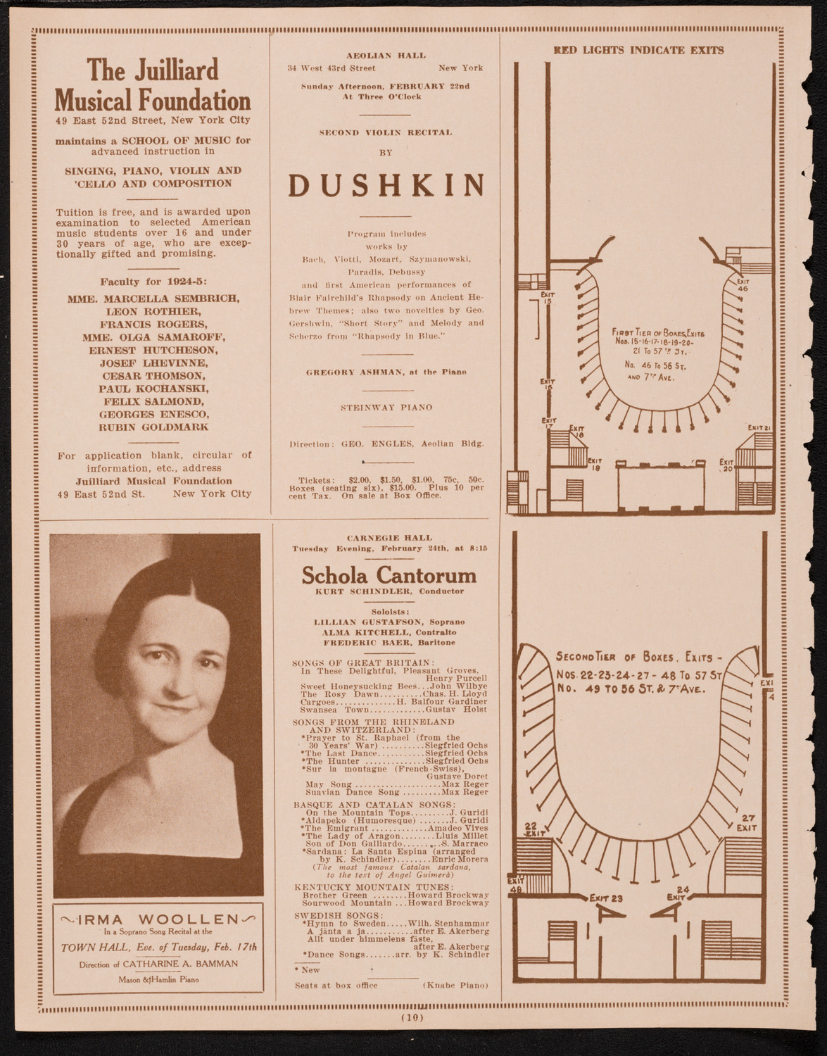 New York Philharmonic, February 15, 1925, program page 10