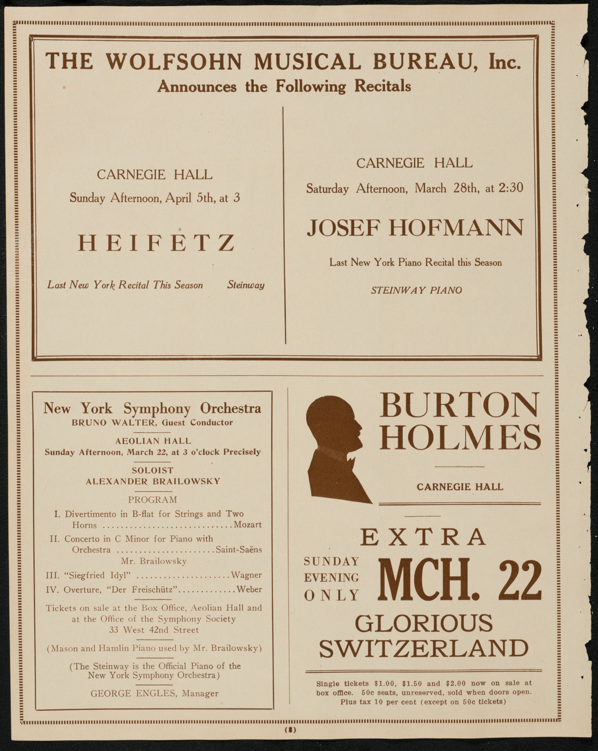 New York Philharmonic, March 20, 1925, program page 8