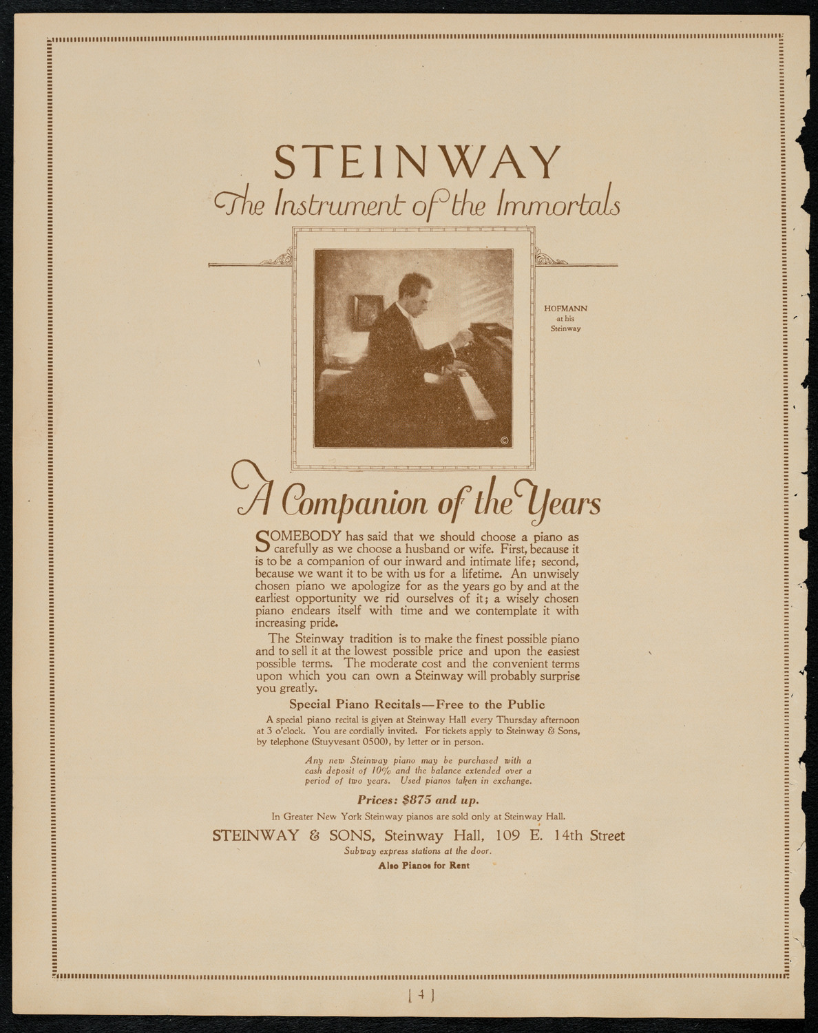 New York Philharmonic, February 12, 1922, program page 4