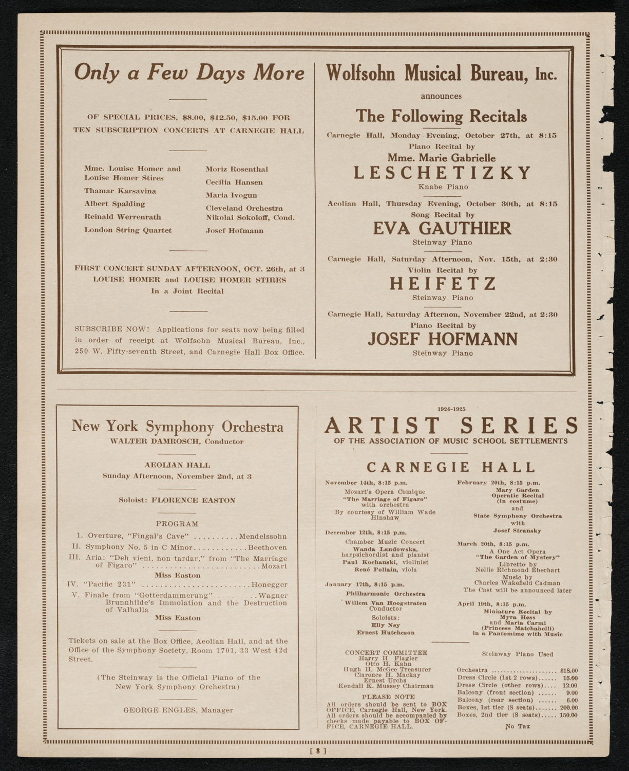 Roland Hayes, Tenor, October 25, 1924, program page 8