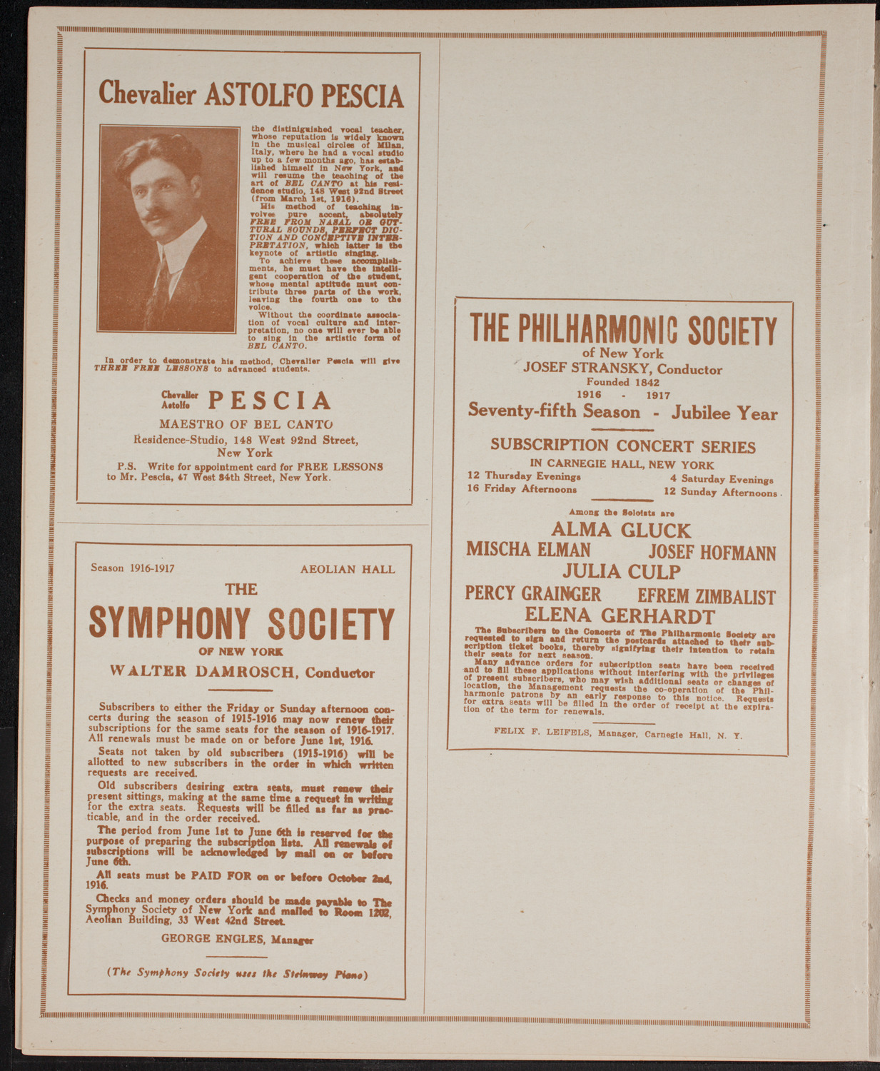 Benefit: Irish Relief Fund, May 27, 1916, program page 8