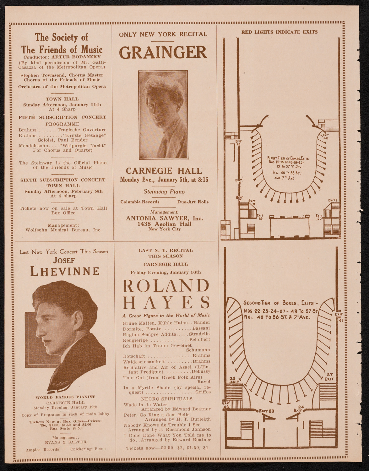 John McCormack, Tenor, January 4, 1925, program page 10