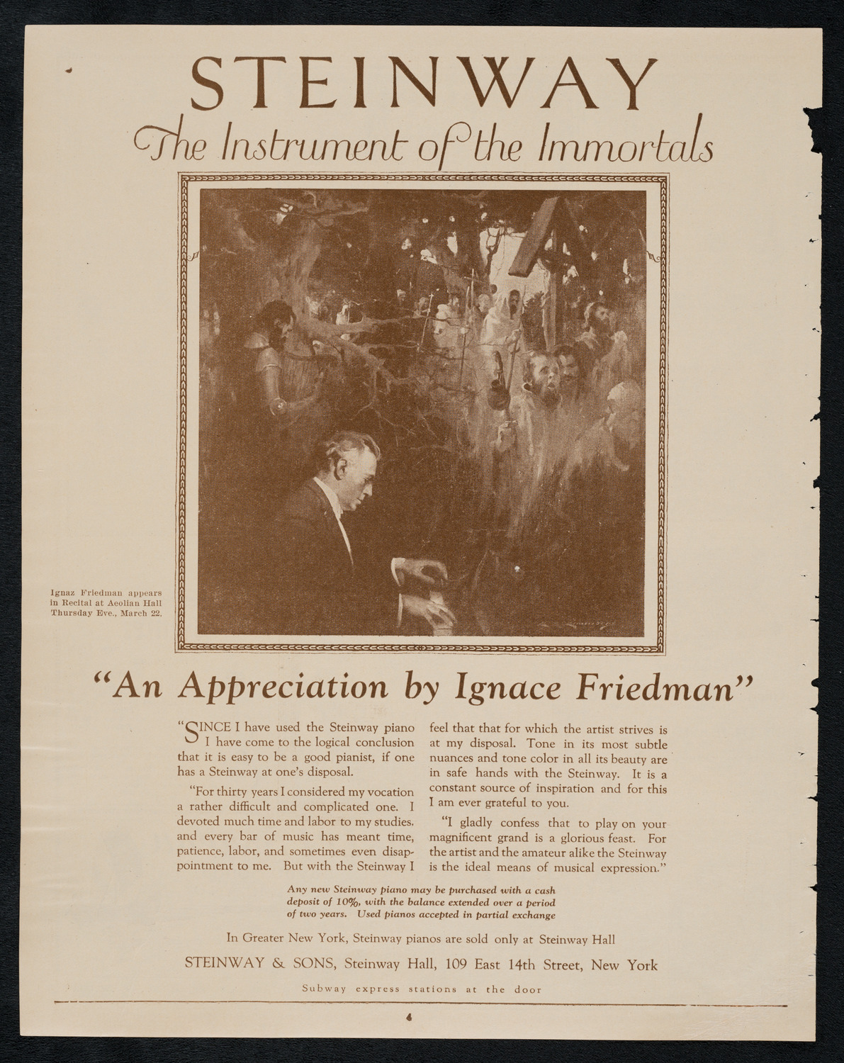 New York Philharmonic, March 22, 1923, program page 4
