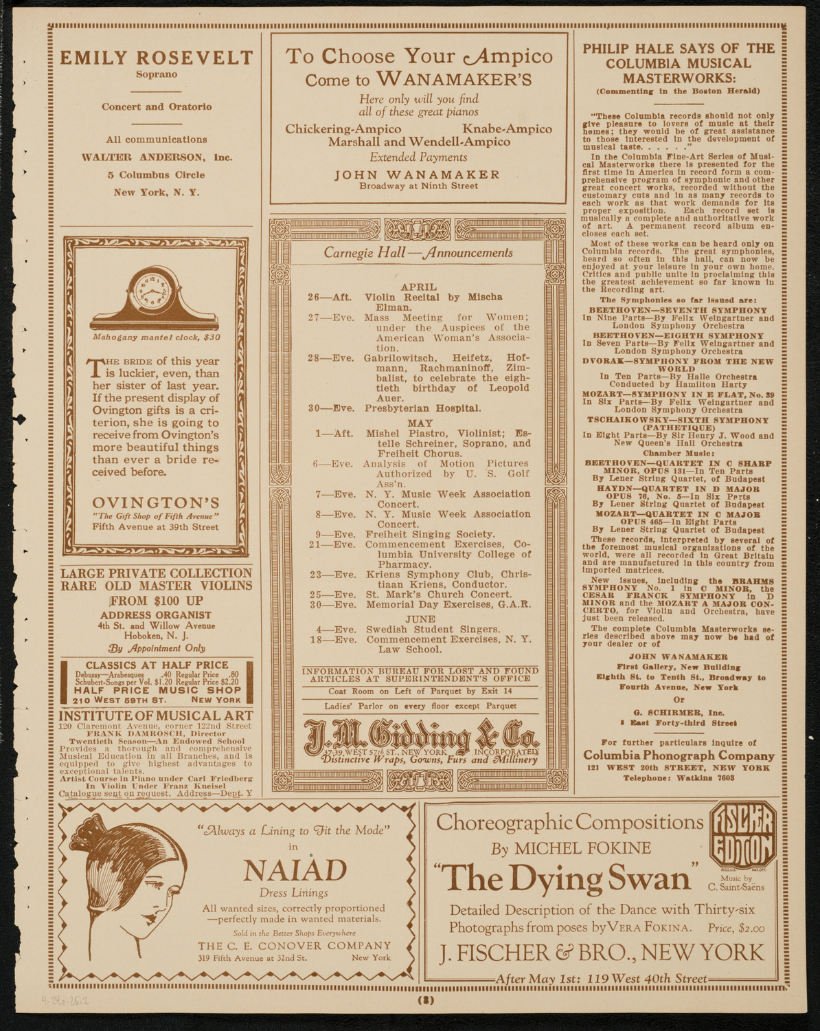 Ocean Players: The Ocean Frolic of '25, April 24, 1925, program page 3