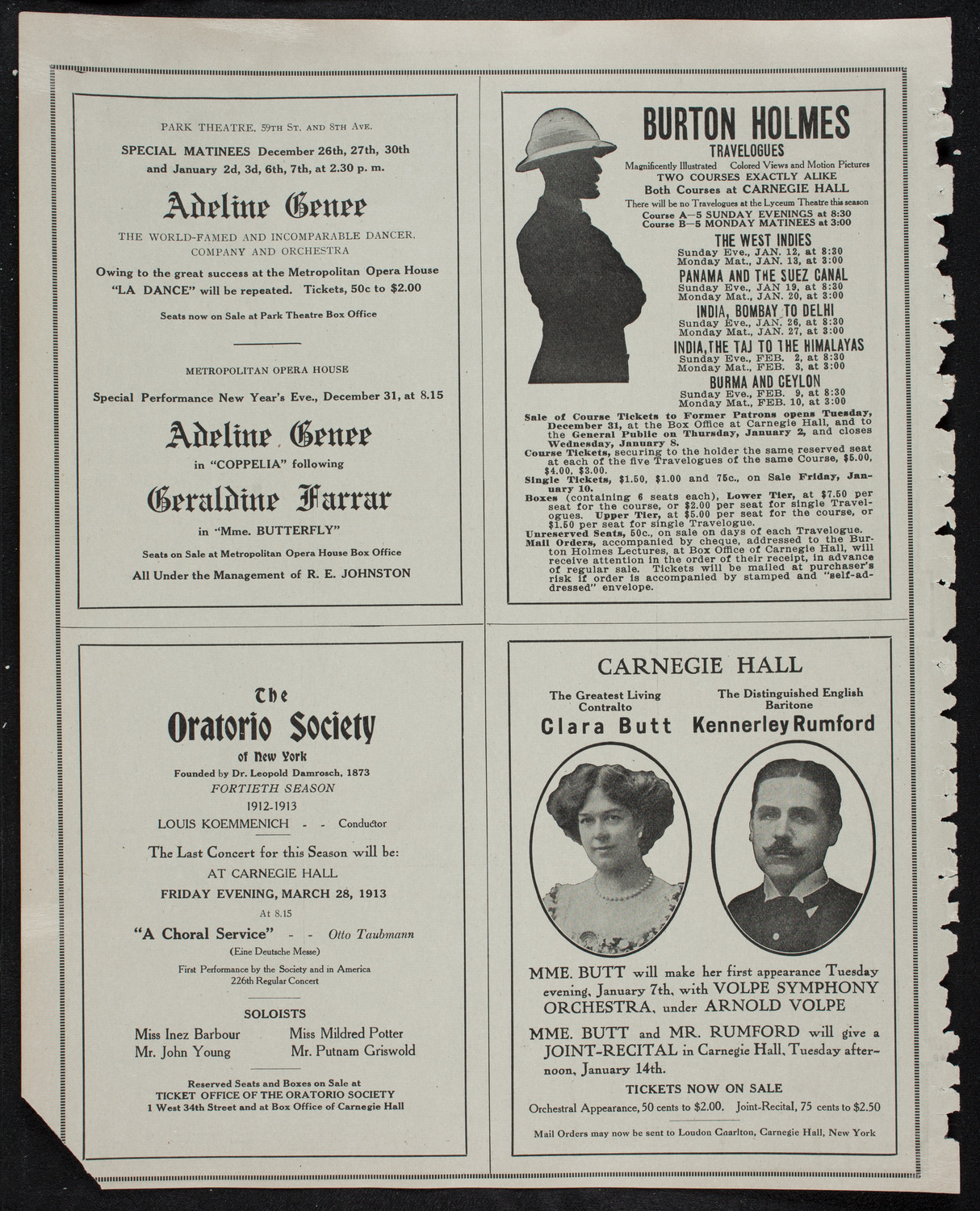 New York Philharmonic, December 29, 1912, program page 10