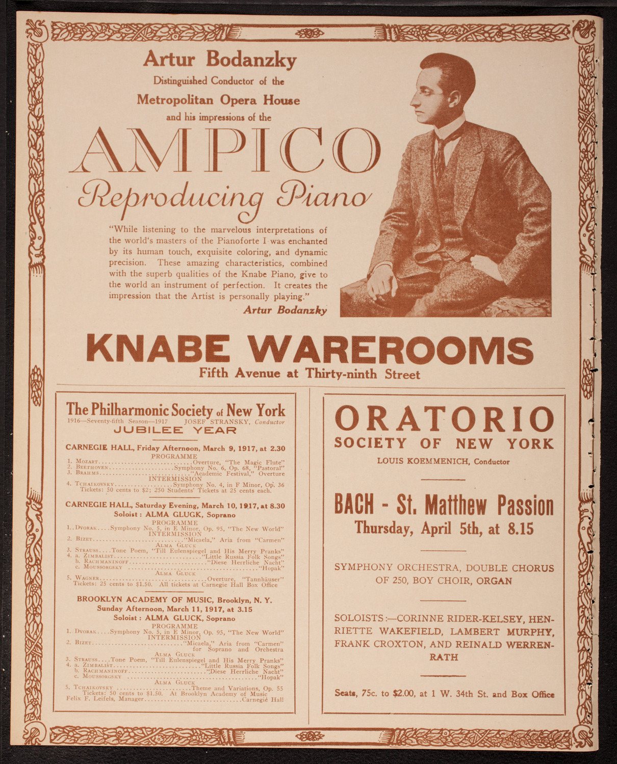 New York Philharmonic, March 4, 1917, program page 12