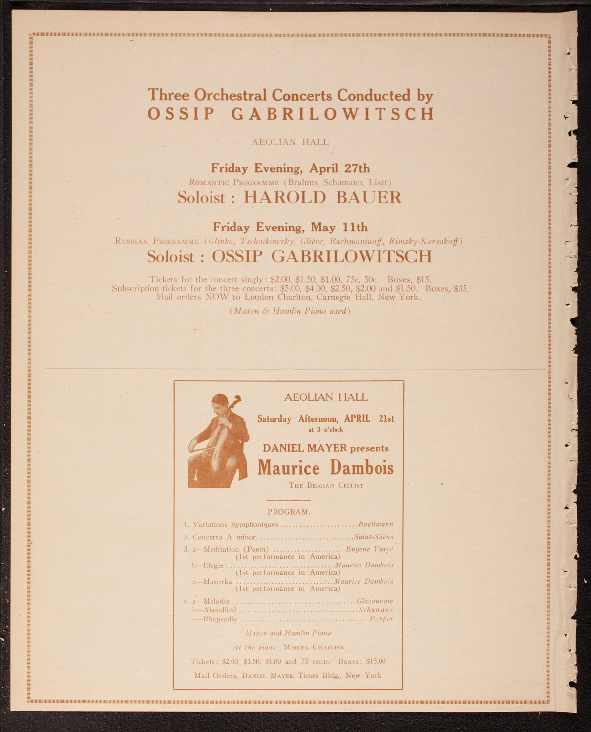 Thomas Egan, Tenor, assisted by Lilian Breton, Soprano, and Frederic Gerard, Violin, April 15, 1917, program page 10