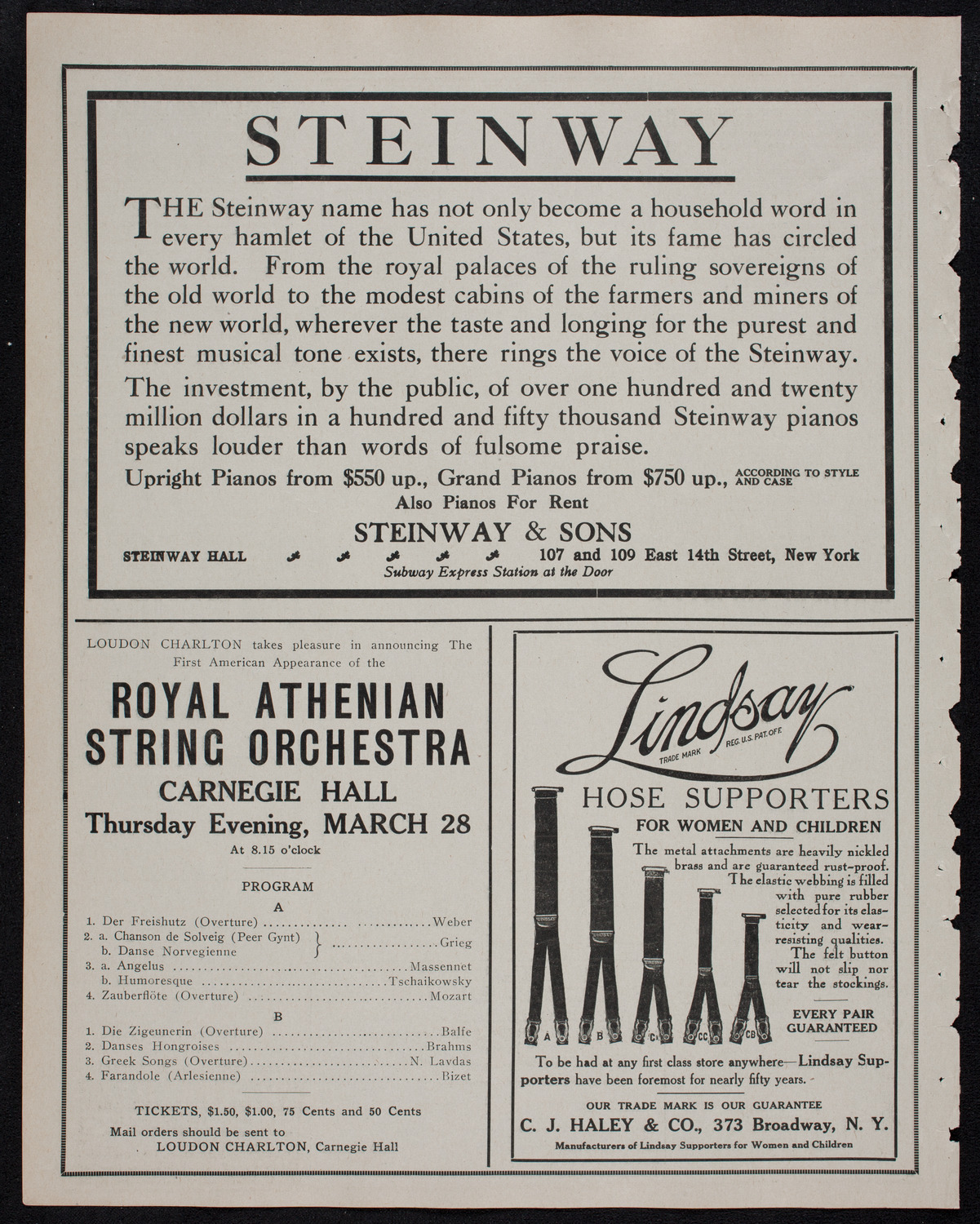 Brahms Festival: New York Symphony Orchestra, March 27, 1912, program page 4