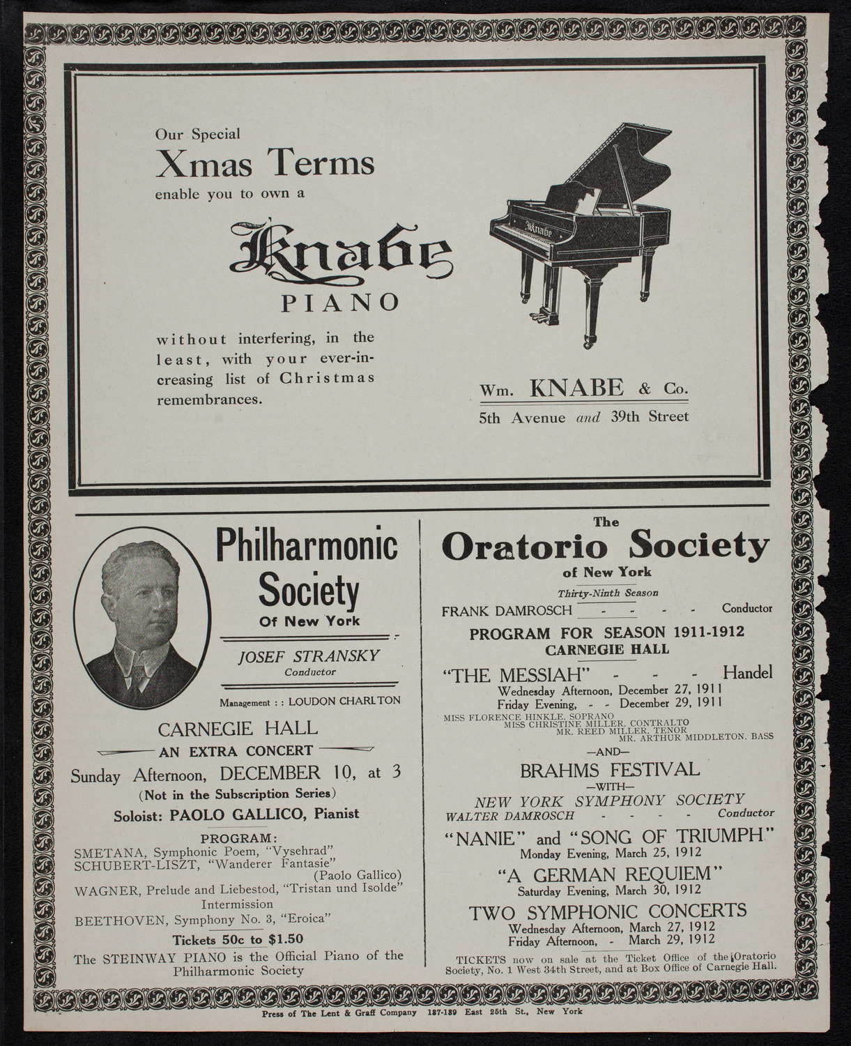 Frances Alda, Soprano, December 5, 1911, program page 12