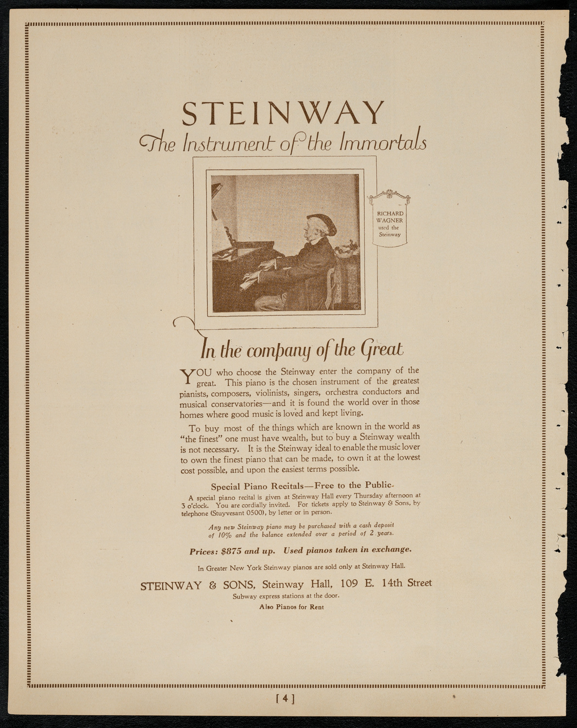 New York Philarmonic, January 26, 1922, program page 4