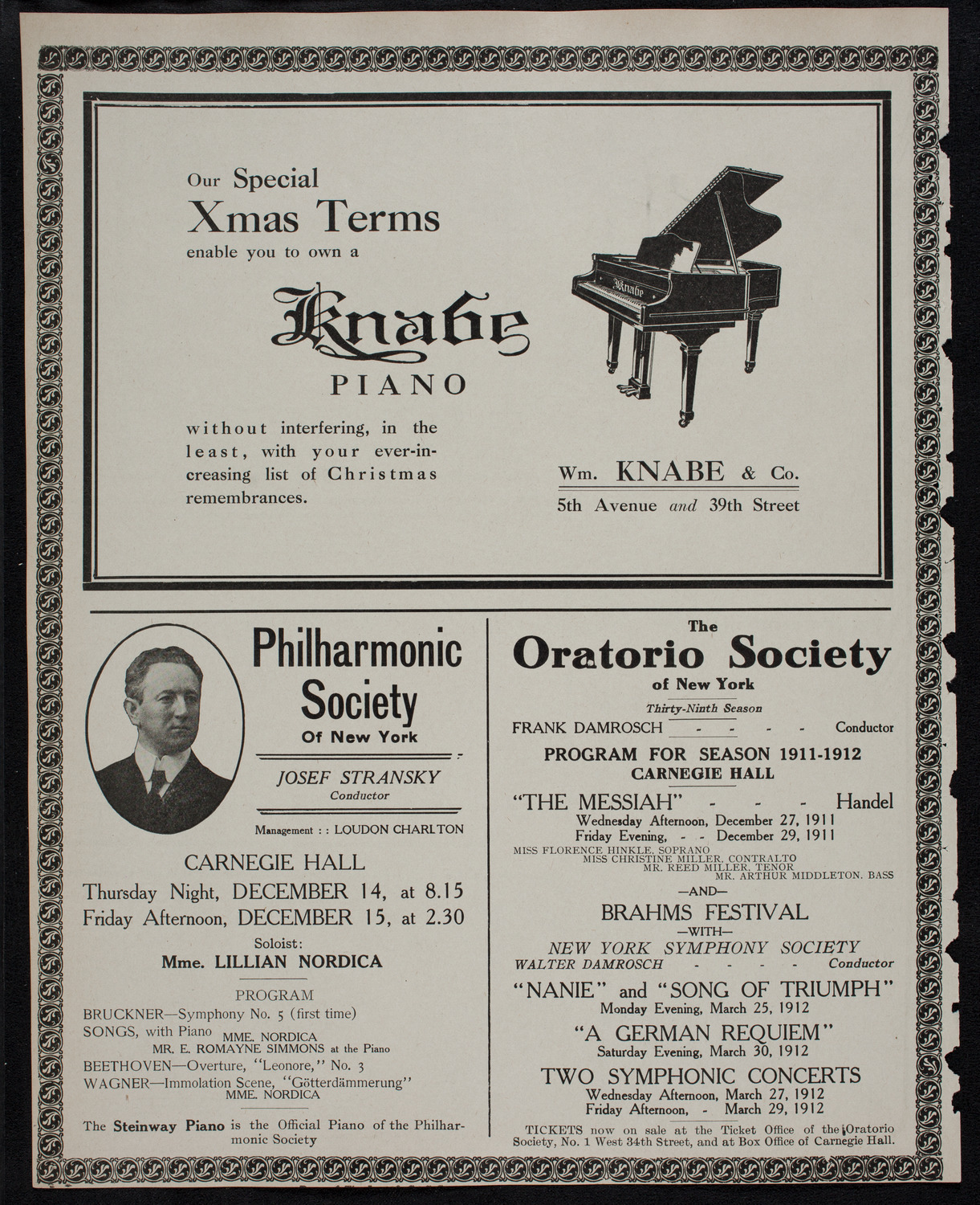 New York Philharmonic, December 10, 1911, program page 12