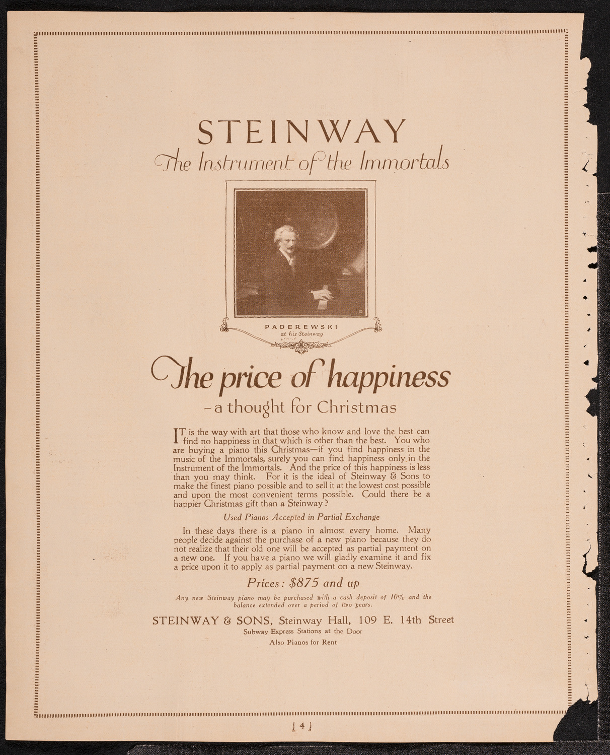 New York Symphony Orchestra, December 30, 1921, program page 4