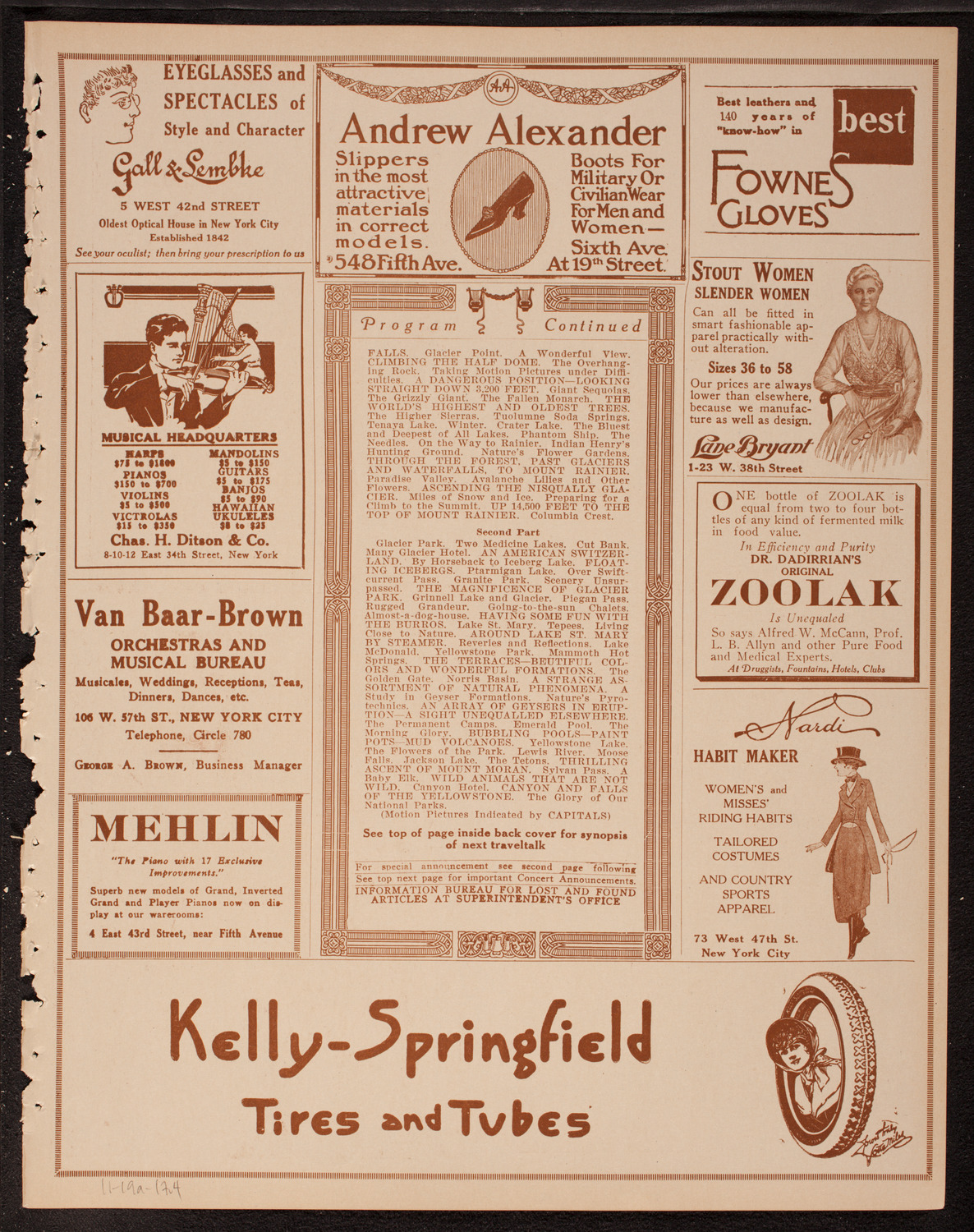Newman Traveltalks: Our National Parks, November 19, 1917, program page 7