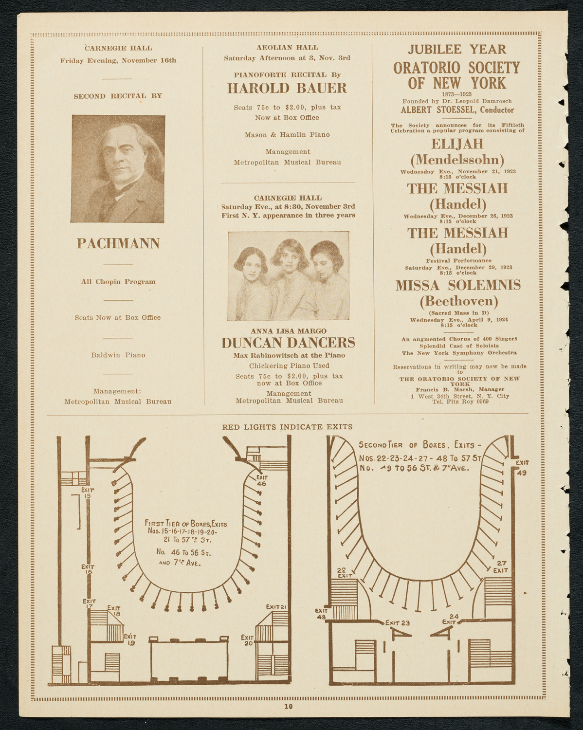 Philadelphia Orchestra, October 30, 1923, program page 10