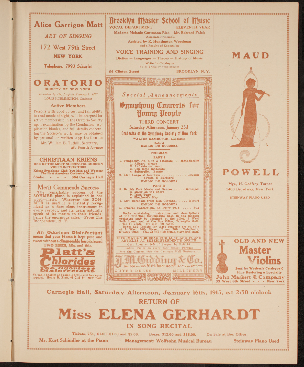 Concert of Scandanavian Music, January 10, 1915, program page 9