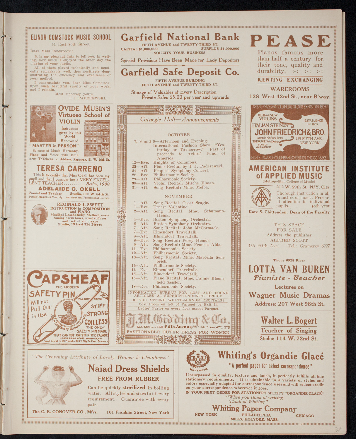 Fashion Show: "Yesterday or To-Morrow", October 7, 1915, program page 3