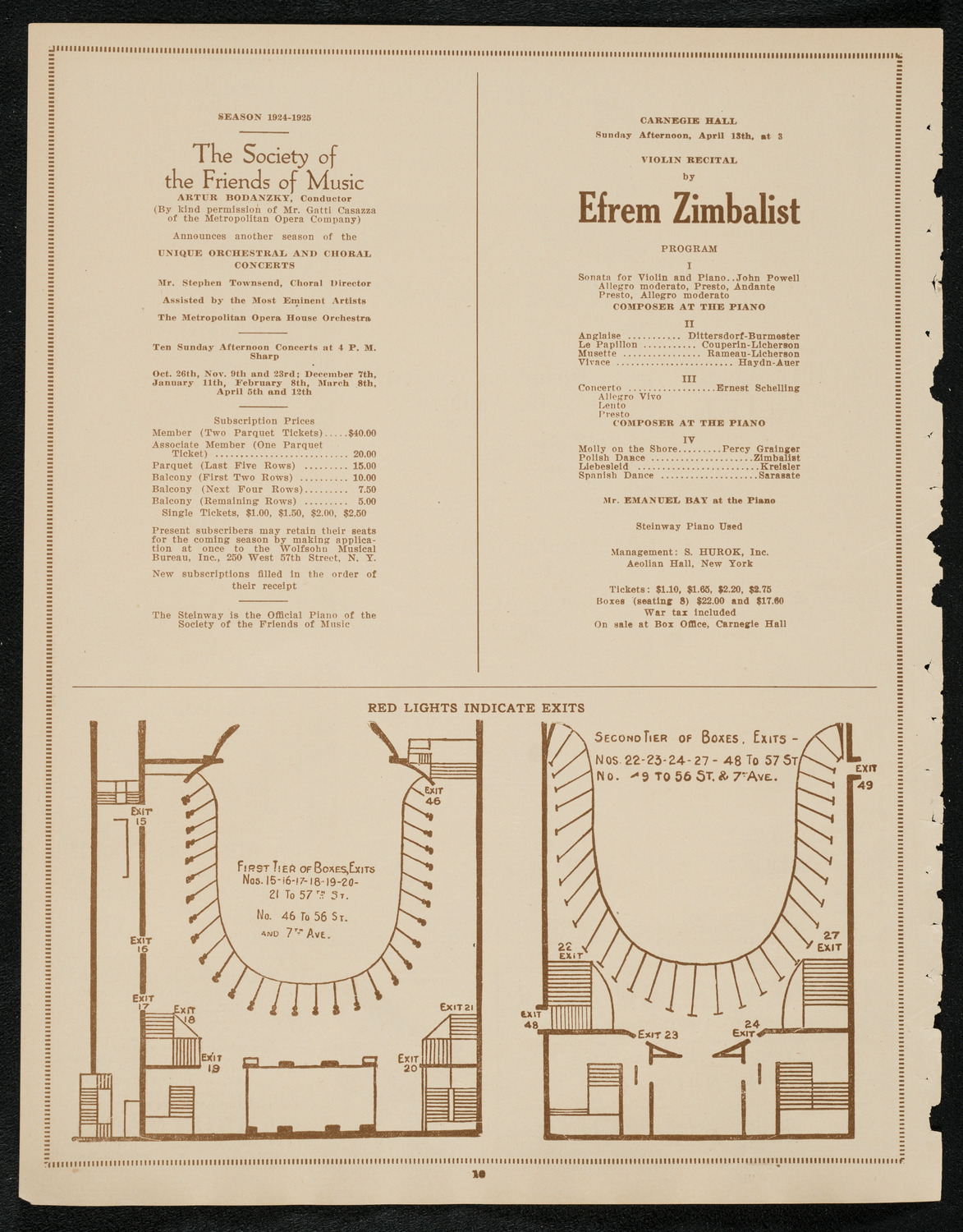 Paul Whiteman and His Orchestra with The Marmeins, April 11, 1924, program page 10