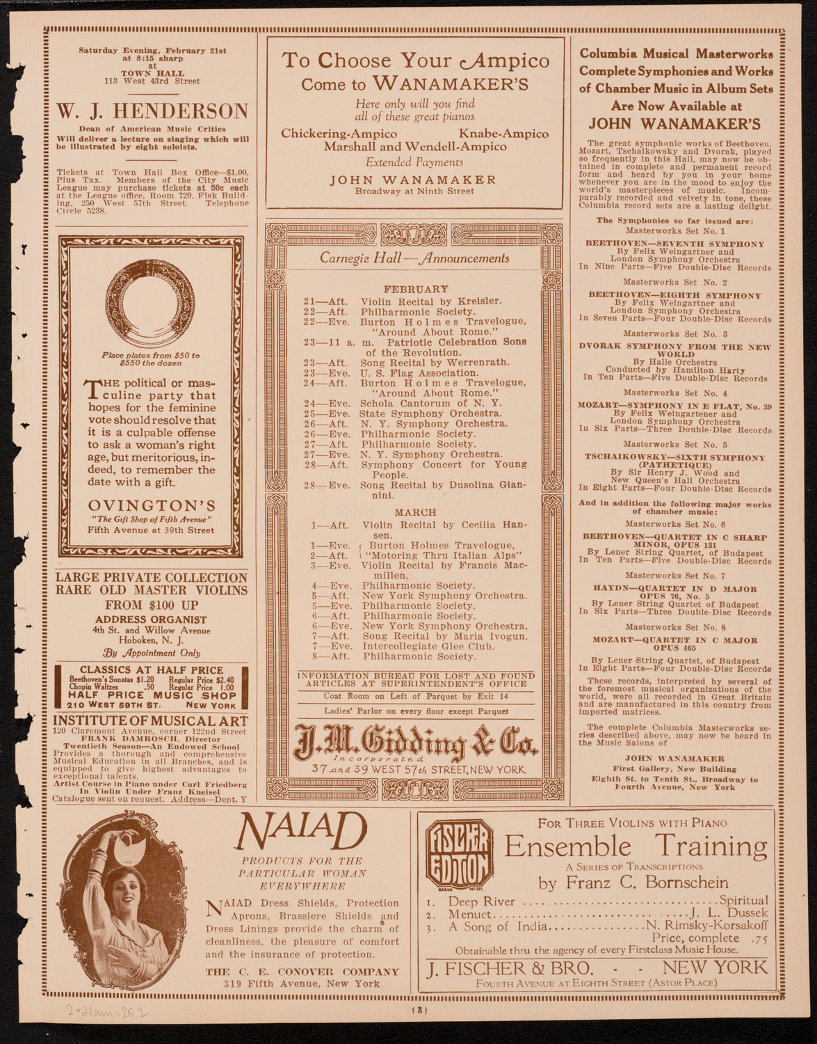 Symphony Concert for Young People, February 21, 1925, program page 3