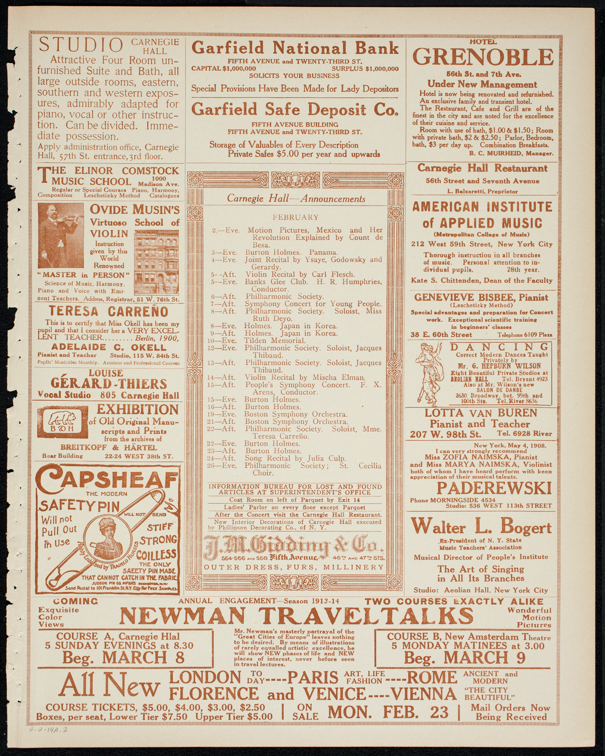 Burton Holmes Travelogue: China in 1913, February 2, 1914, program page 3