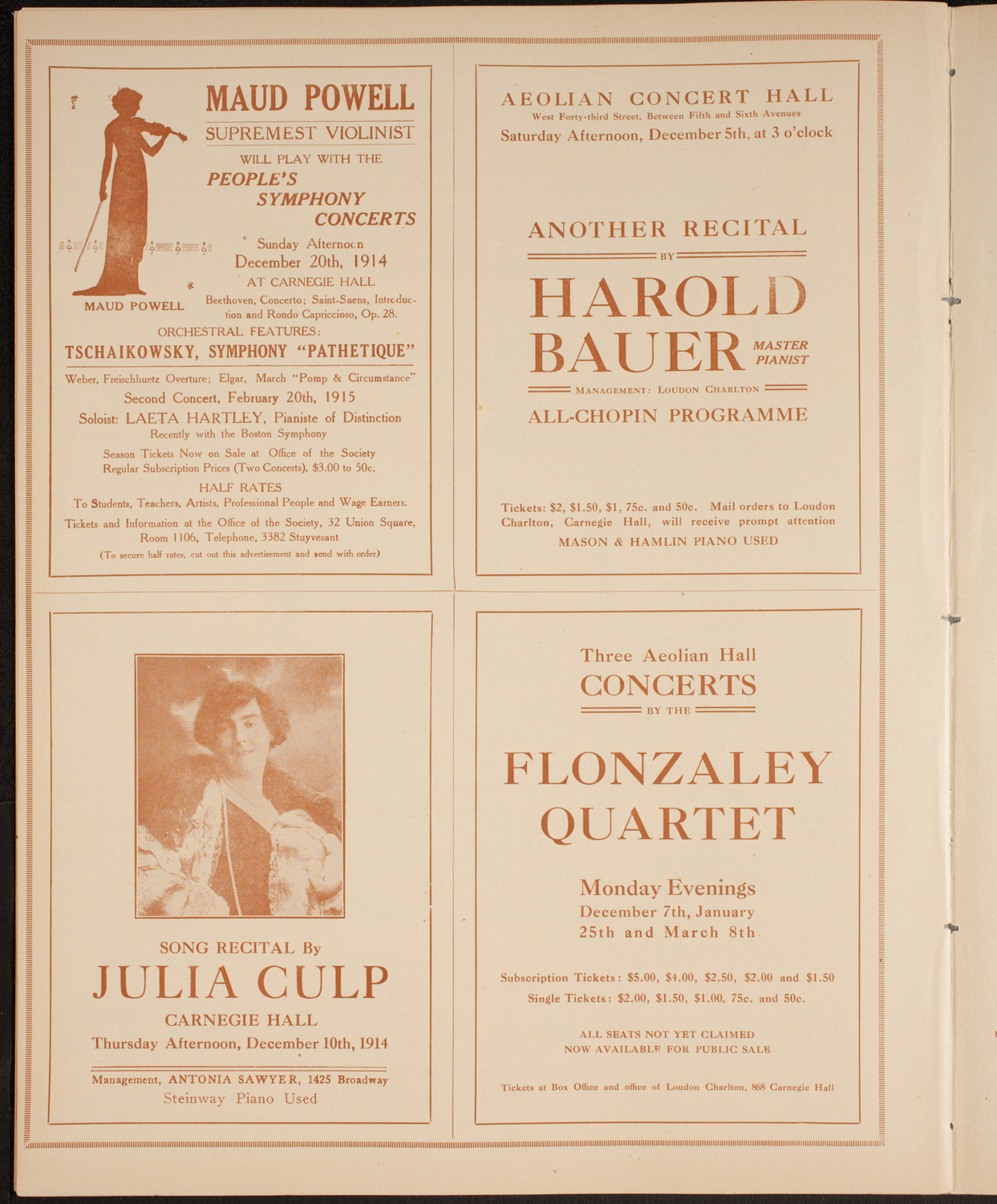 Olga Samaroff, Piano, November 28, 1914, program page 10