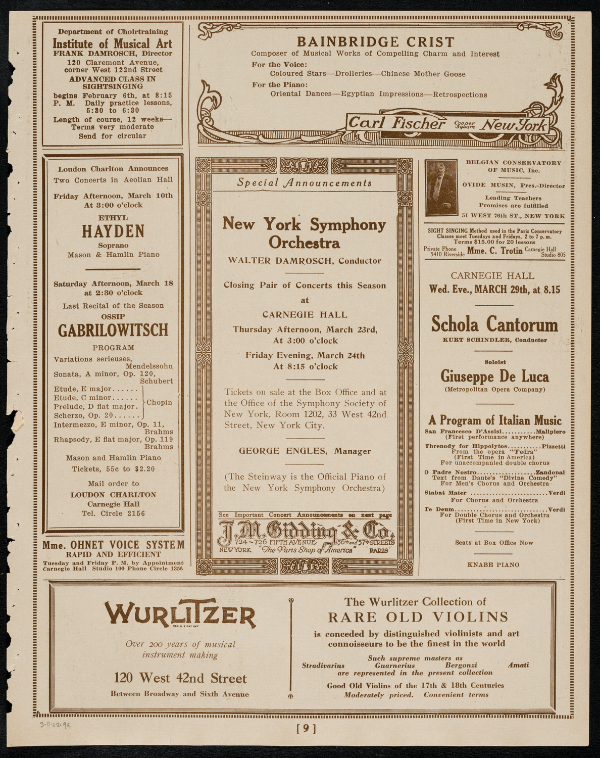 Maria Ivogun, Soprano, March 11, 1922, program page 9