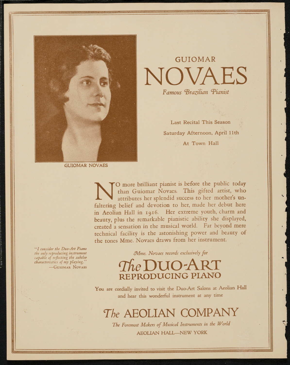 Albertina Rasch, Dancer, April 7, 1925, program page 2