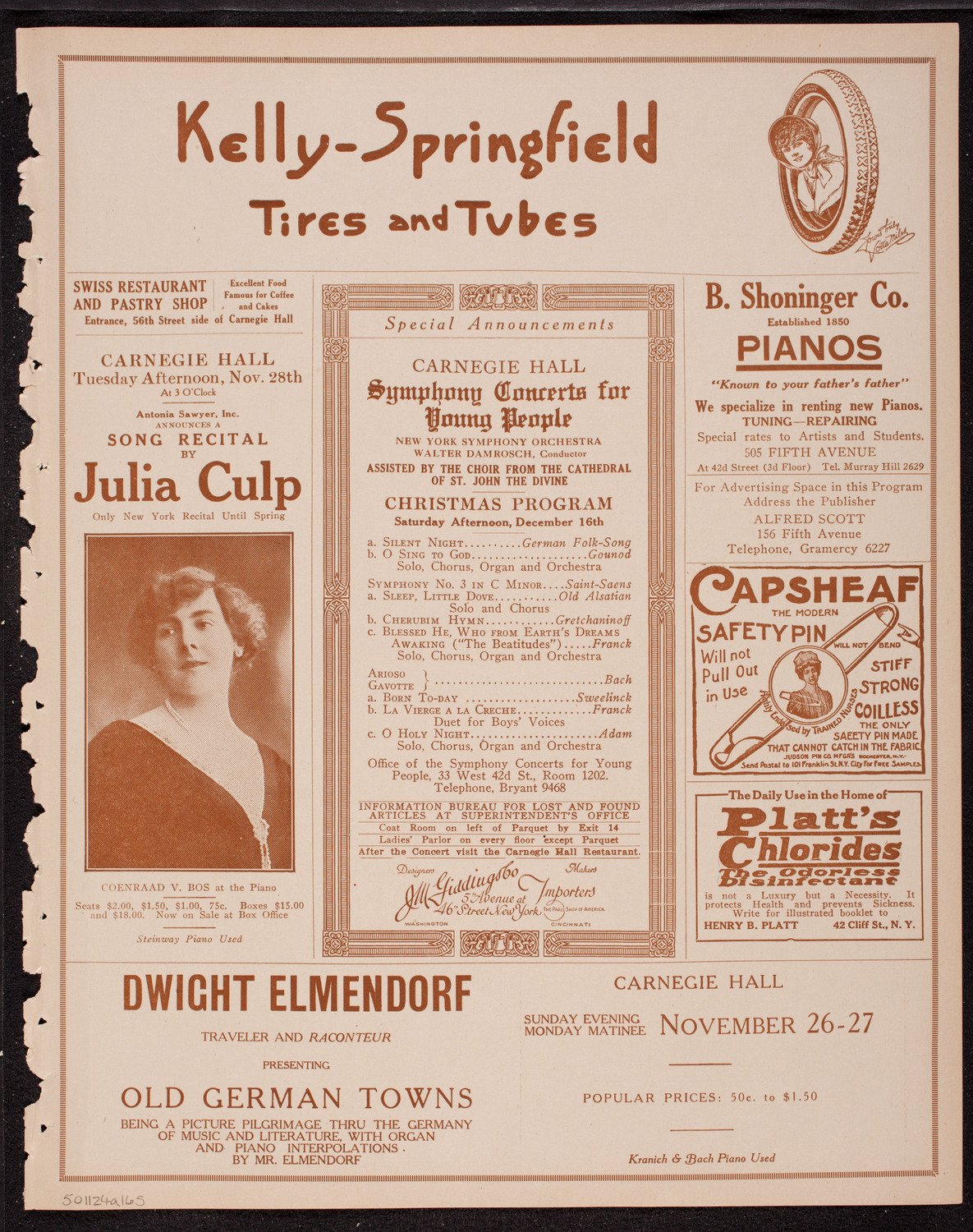 New York Philharmonic, November 24, 1916, program page 9