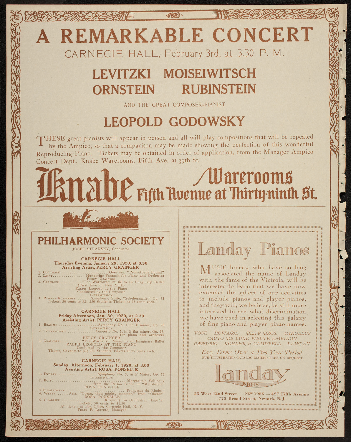 Lecture by Sir Oliver Lodge, January 26, 1920, program page 12