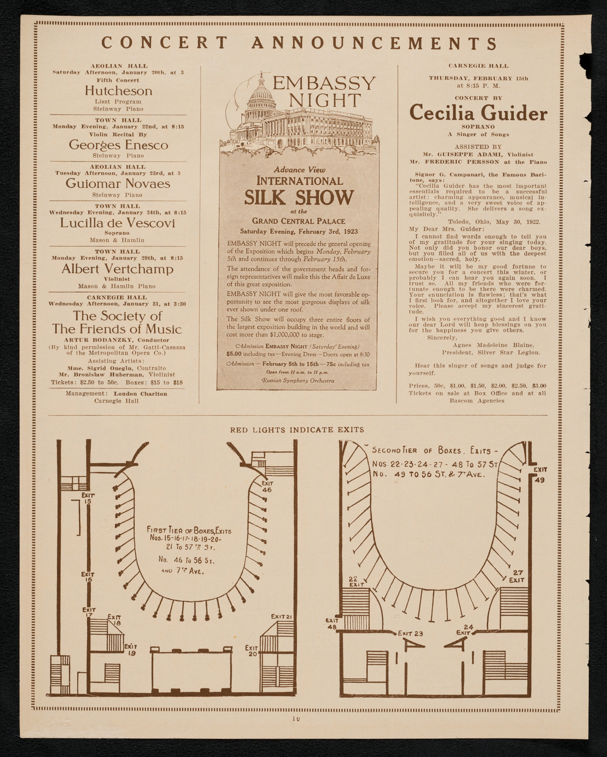 Louise Homer, Contralto, and Louise Homer Stires, Soprano, January 20, 1923, program page 10