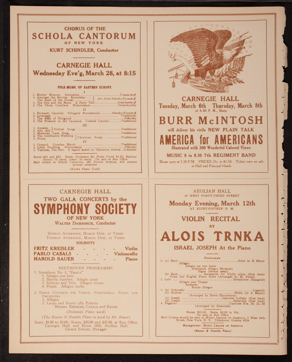 New York Philharmonic, March 4, 1917, program page 8