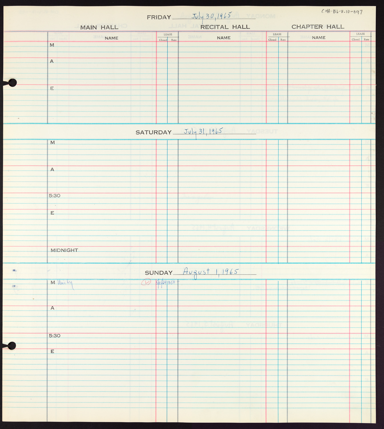 Carnegie Hall Booking Ledger, volume 10, page 97