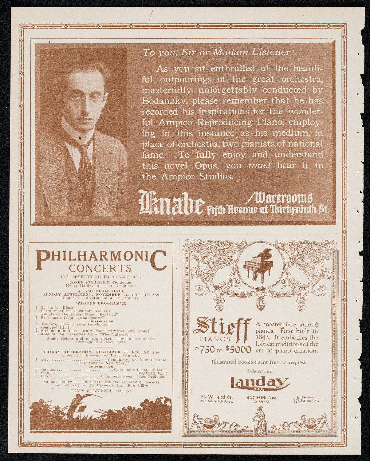 New York Philharmonic, November 19, 1920, program page 12