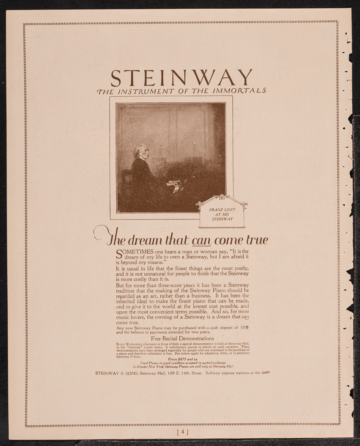 Paul Kochanski, Violin, November 12, 1921, program page 4