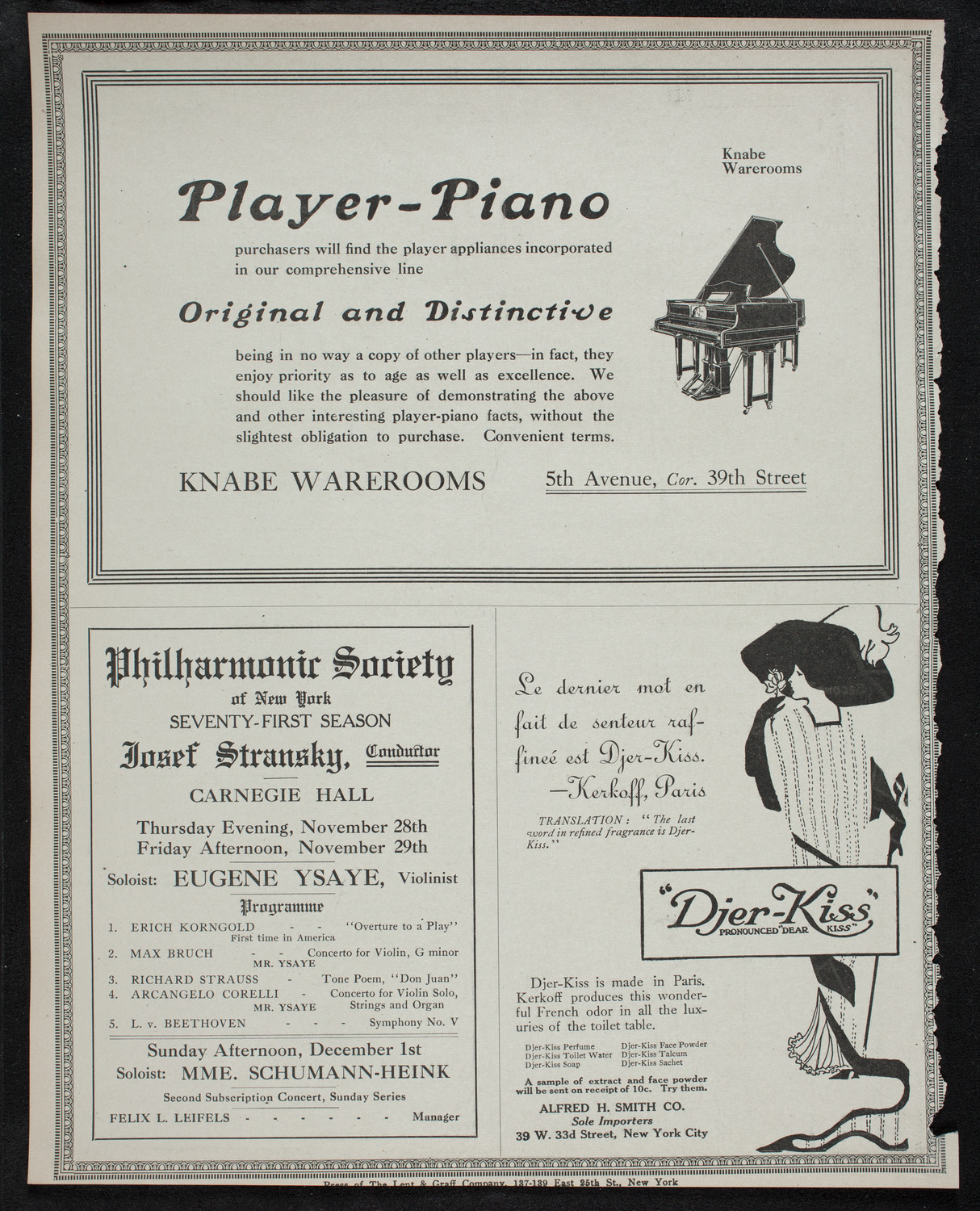 Titta Ruffo with Orchestra, November 25, 1912, program page 12