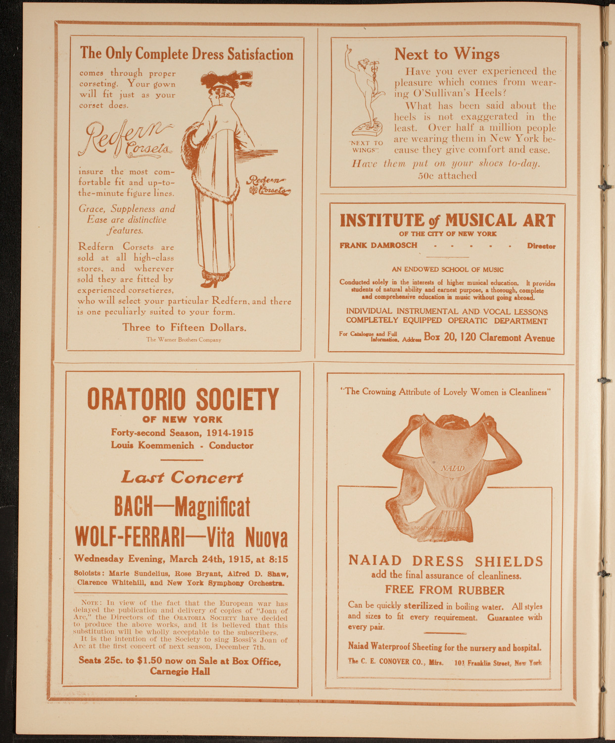 New York Philharmonic, February 21, 1915, program page 2