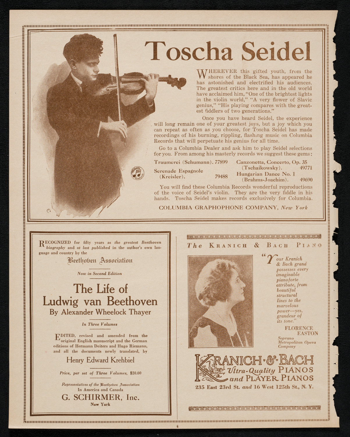 Philadelphia Orchestra, January 2, 1923, program page 6