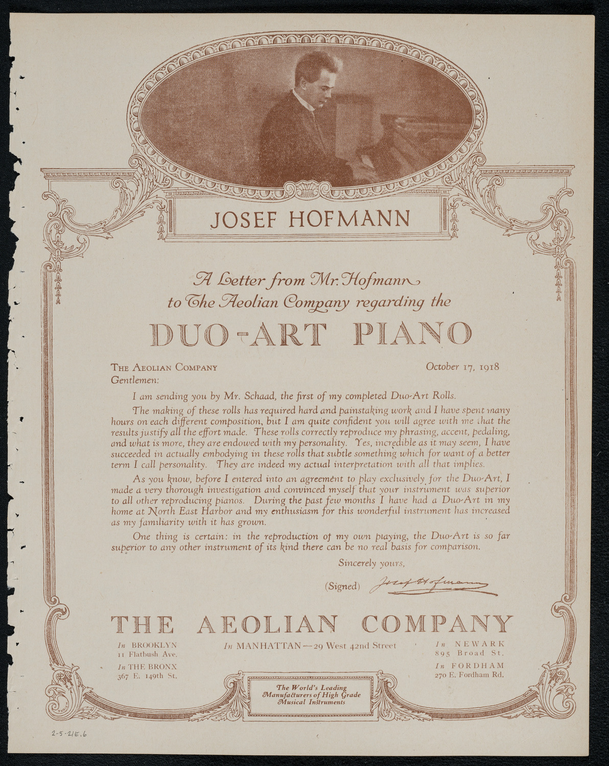 New York Philharmonic, February 5, 1921, program page 11