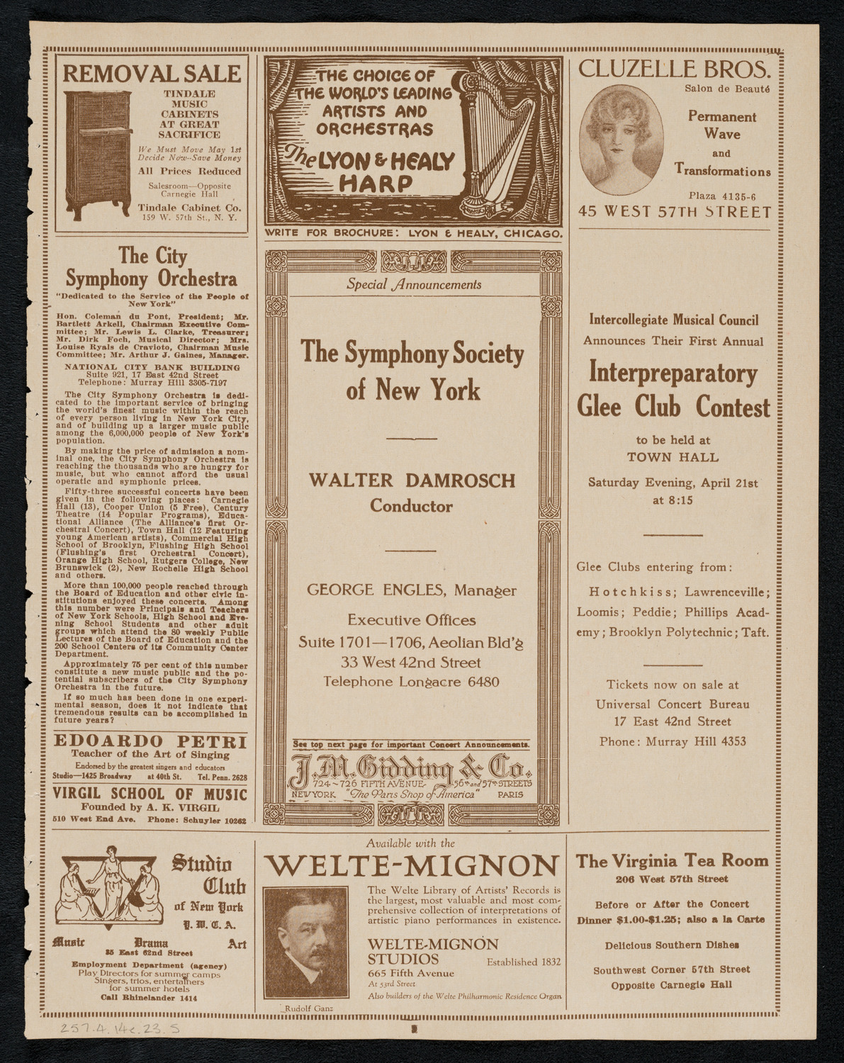 Harvard Glee Club, April 14, 1923, program page 9