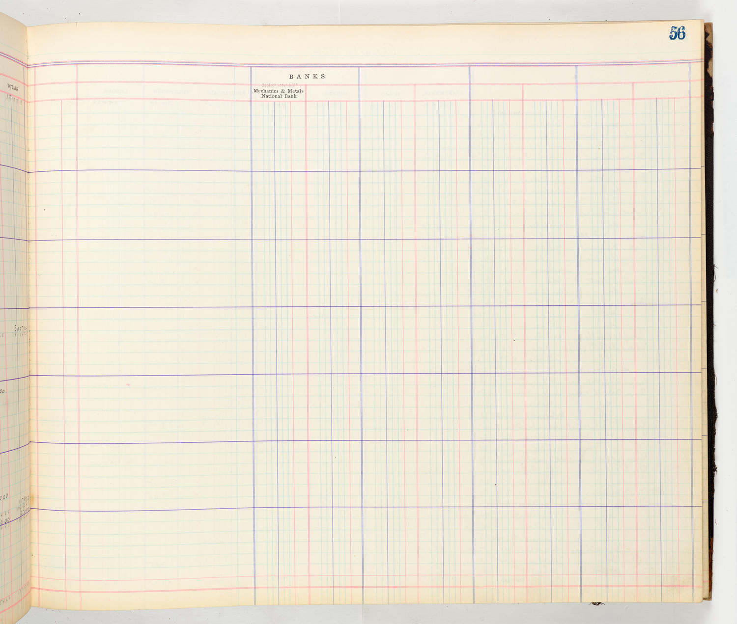 Music Hall Accounting Ledger Cash Book, volume 8, page 56b