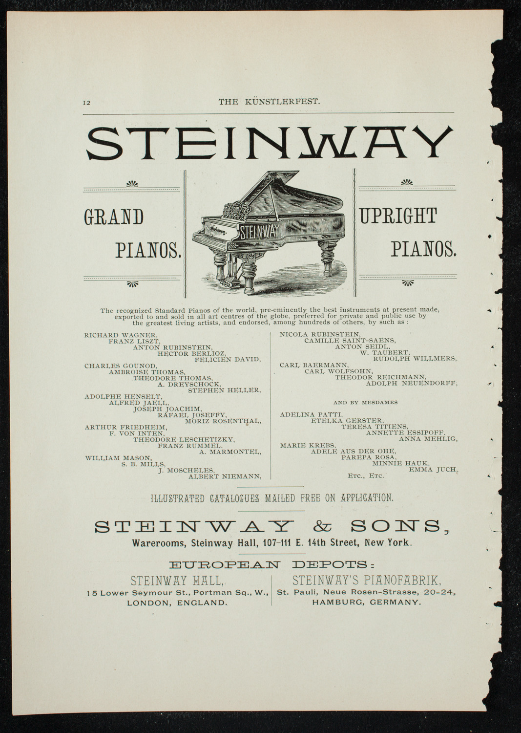 Künstlerfest, December 3, 1891, program page 14