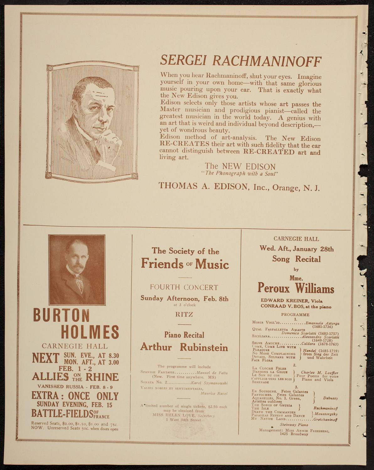 New Symphony Orchestra, January 27, 1920, program page 2