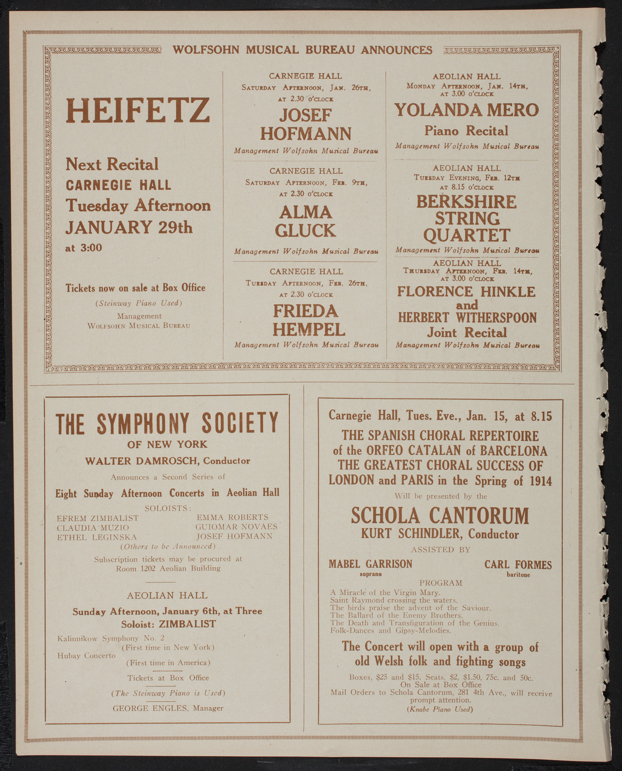 New York Symphony Orchestra, January 5, 1918, program page 8