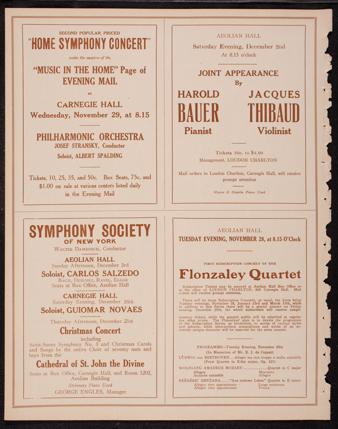 New York Philharmonic, November 24, 1916, program page 8