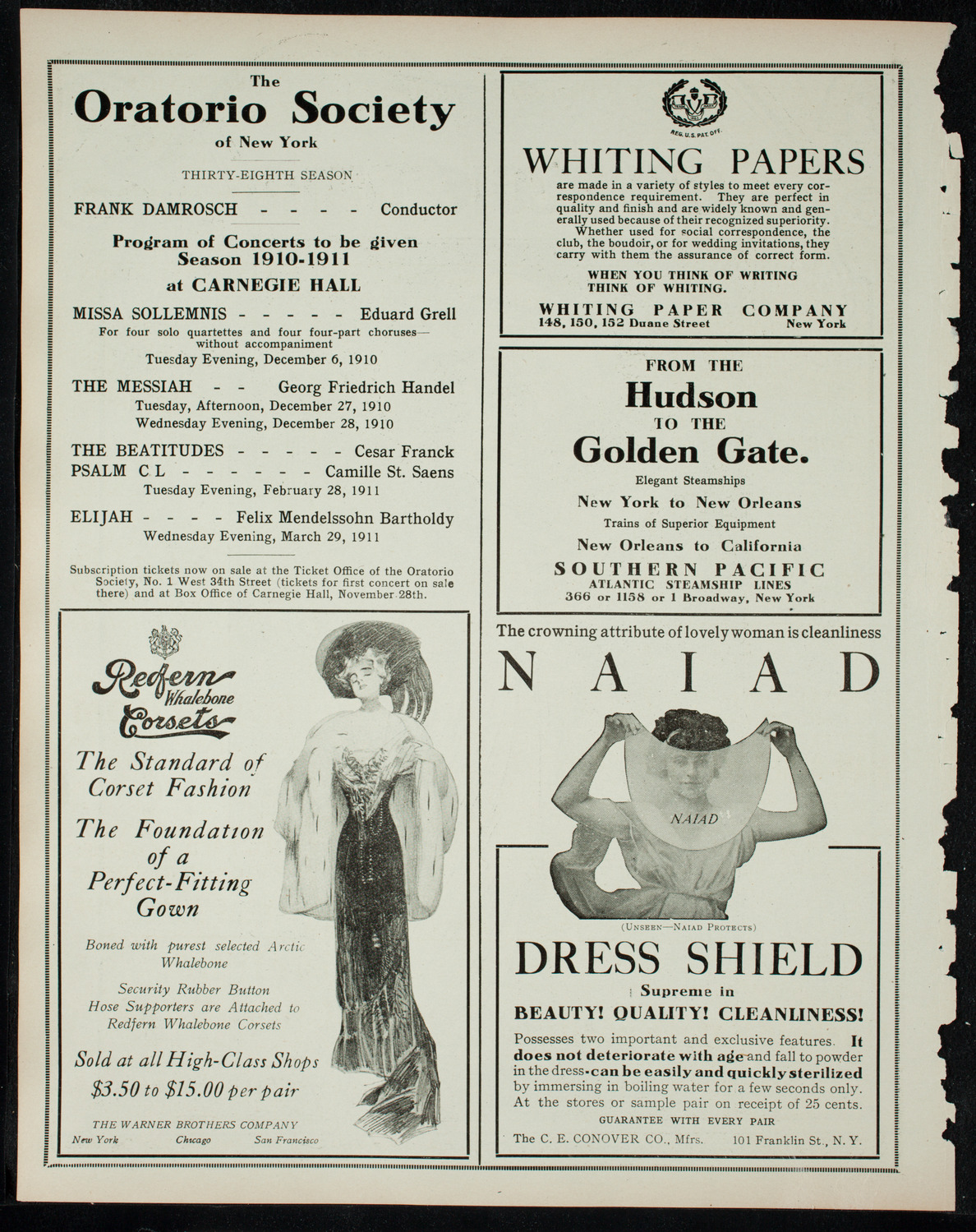 Alessandro Bonci, Tenor, November 22, 1910, program page 2