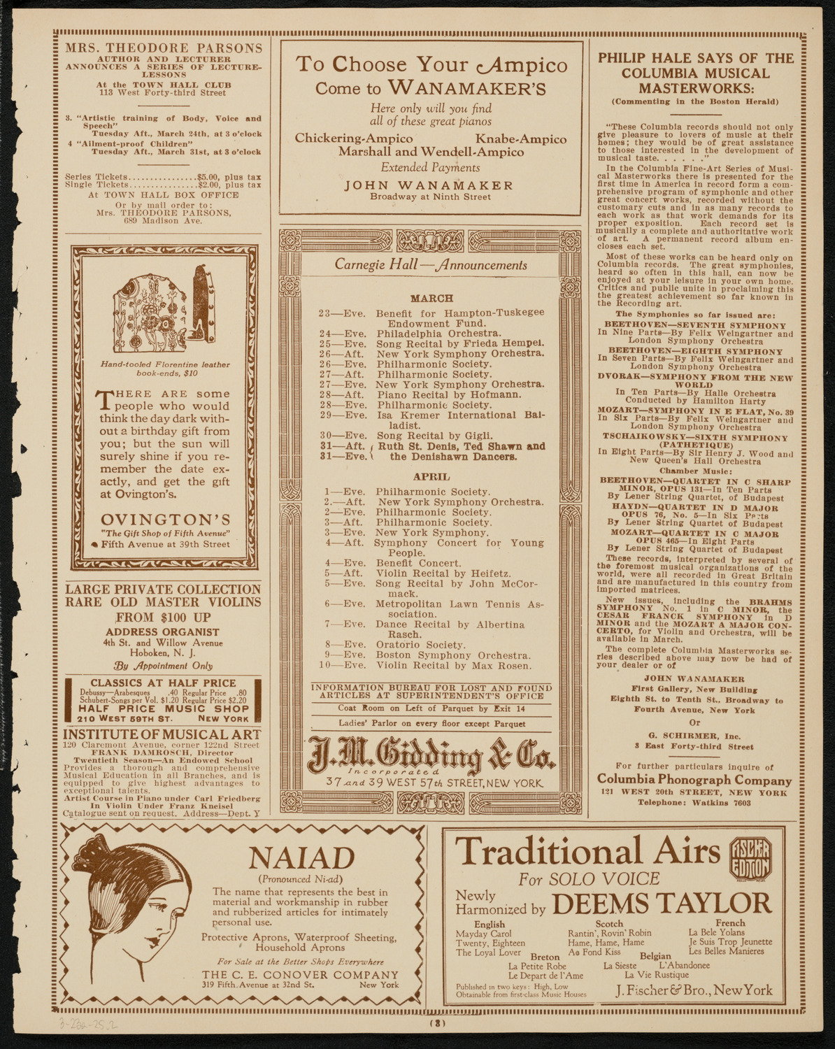 Tuskegee-Hampton Benefit Concert: Songs and Scenes from Dixie, March 23, 1925, program page 3