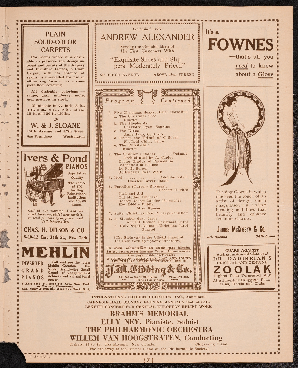 Symphony Concert for Young People, December 31, 1921, program page 7